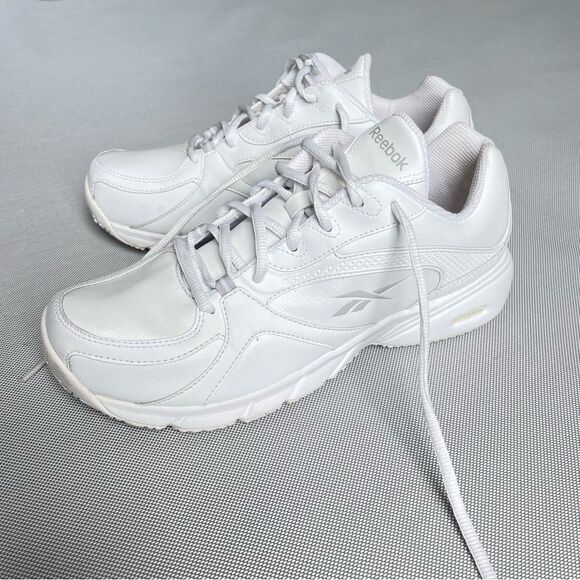 Reebok All White DMX Ride Oil Resistant Sneakers Women’s Size 8 1/2 Wide EUC - Picture 1 of 8